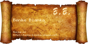 Benke Bianka névjegykártya