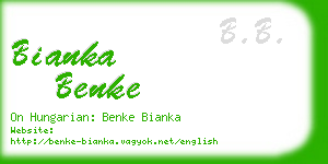 bianka benke business card